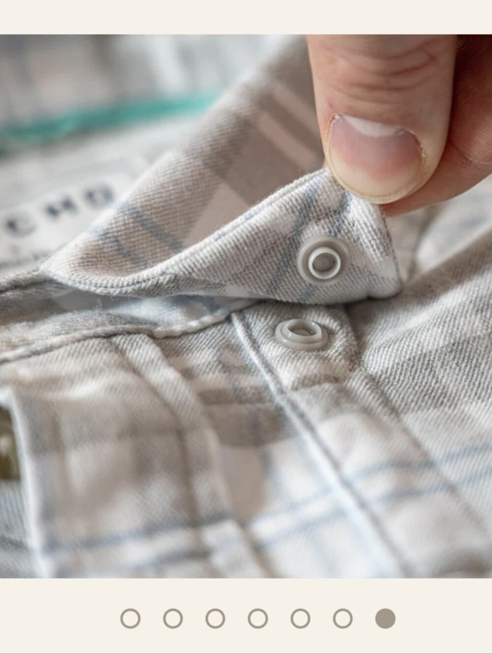 Poncho The Snowcat Slim Fit Performance Flannel Shirt White Plaid - M - Picture 5 of 13